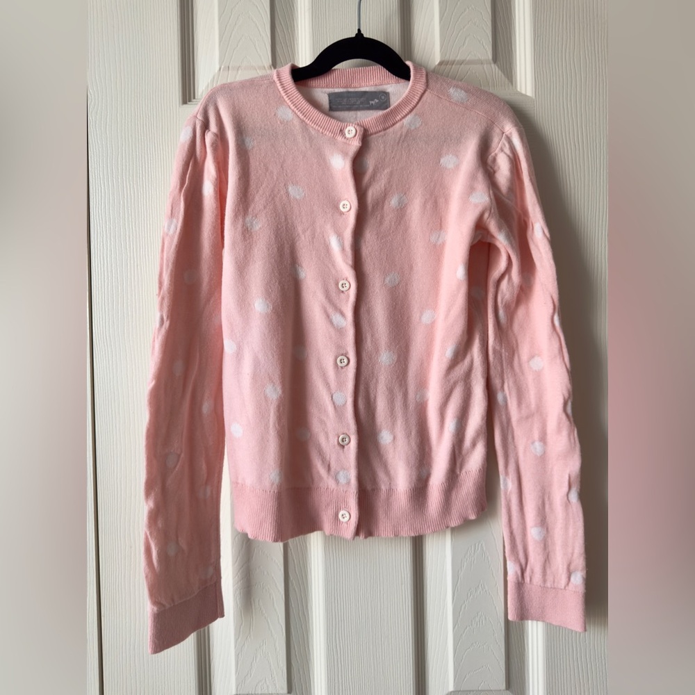 Primary Pink And White Polka Dot Sweater